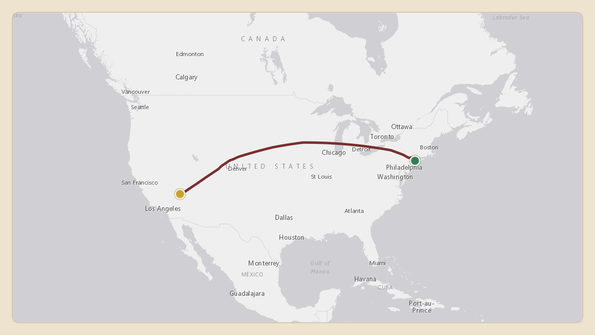 Flight path for James Dolan's N176KH from KFRG — Republic Airport to KLAS — Harry Reid International Airport