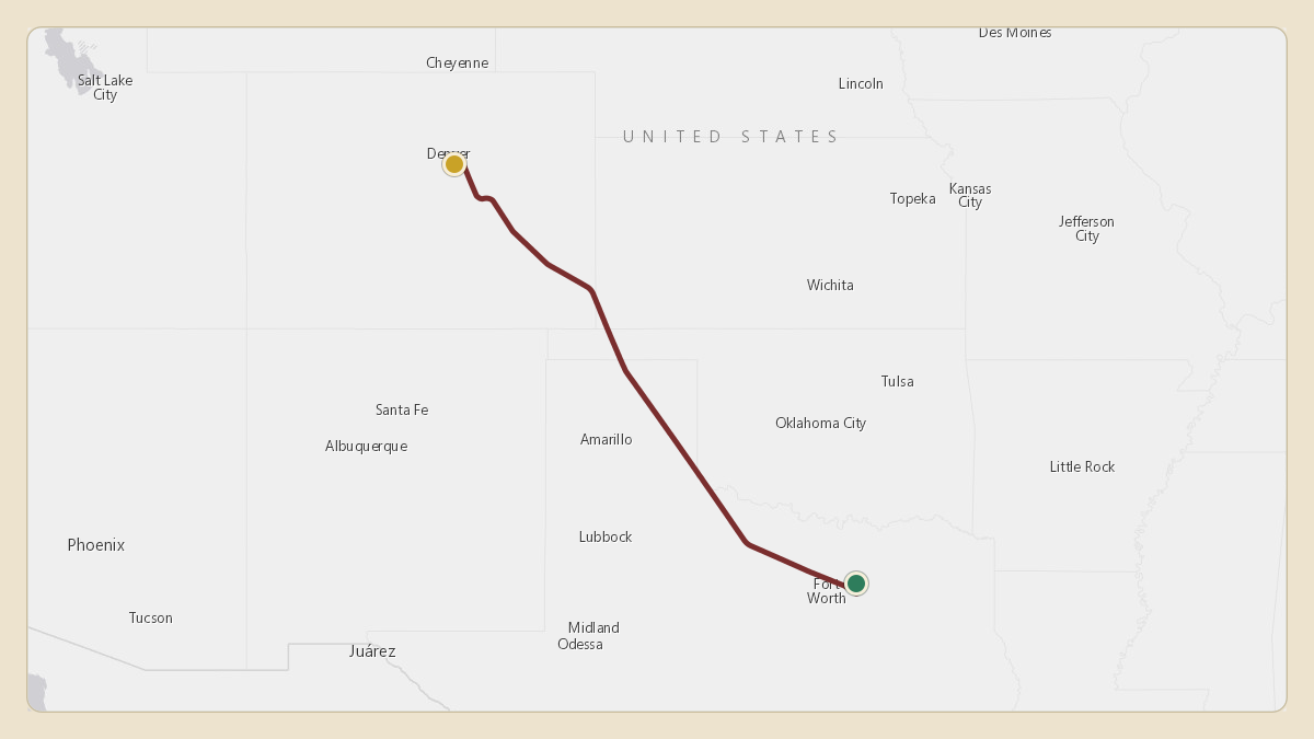 Flight path for Stan Kroenke's N729KF from KDAL — Dallas Love Field to KAPA — Centennial Airport