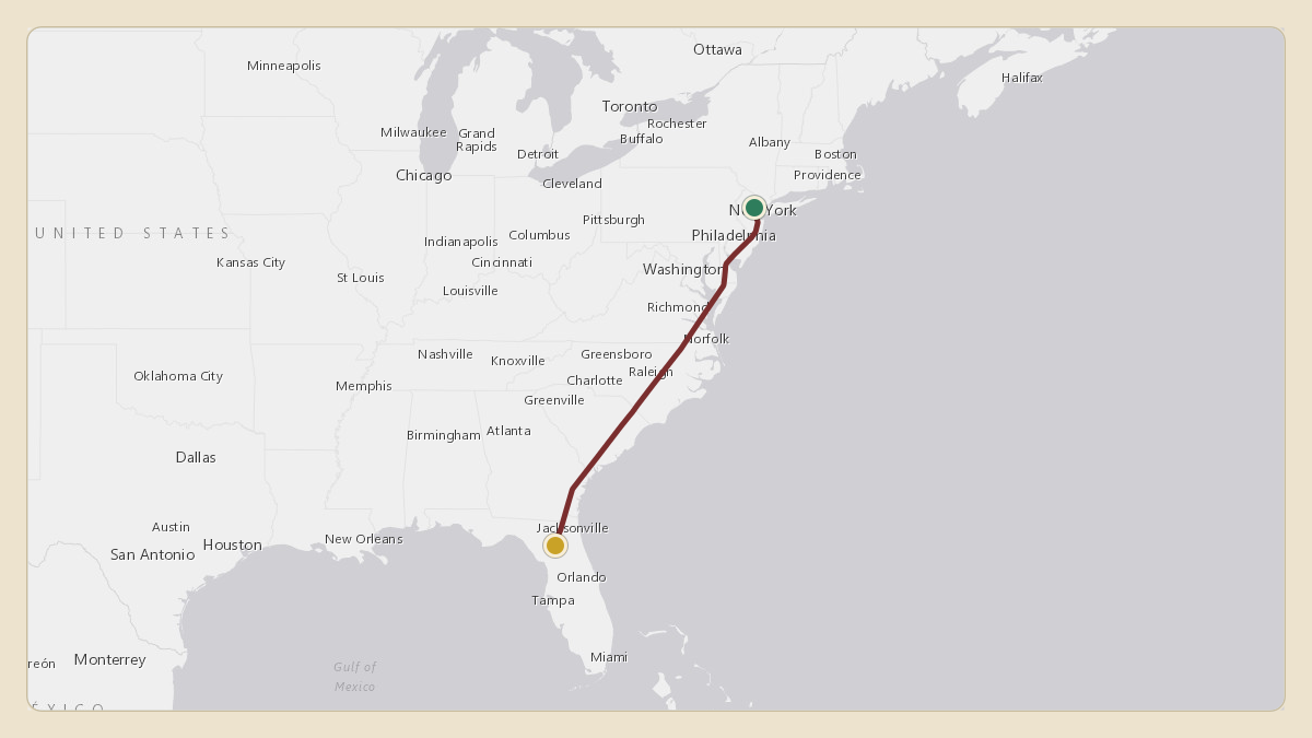 Flight path for Jon Sumrall's N100FG from N07 — Lincoln Park Airport to KGNV — Gainesville Regional Airport