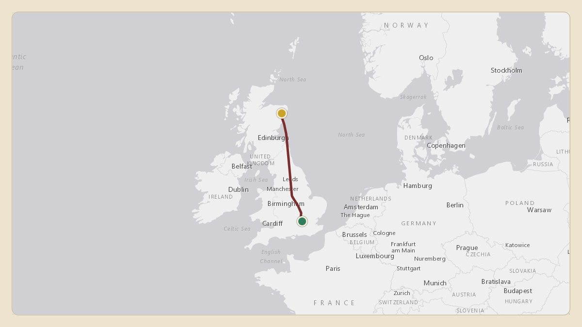 Flight path for Philip Green's 9H-BCT from EGLL — London Heathrow Airport to EGPD — Aberdeen International Airport