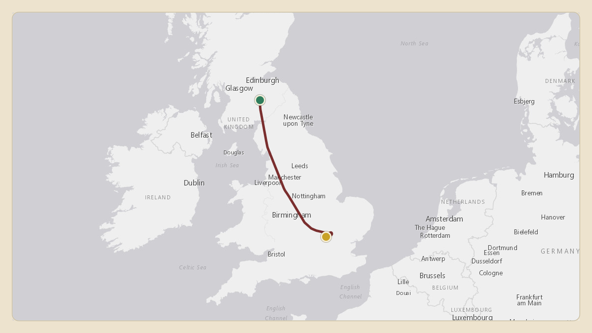 Flight path for Philip Green's 9H-BCT from EGQS — RAF Lossiemouth to EGGW — London Luton Airport
