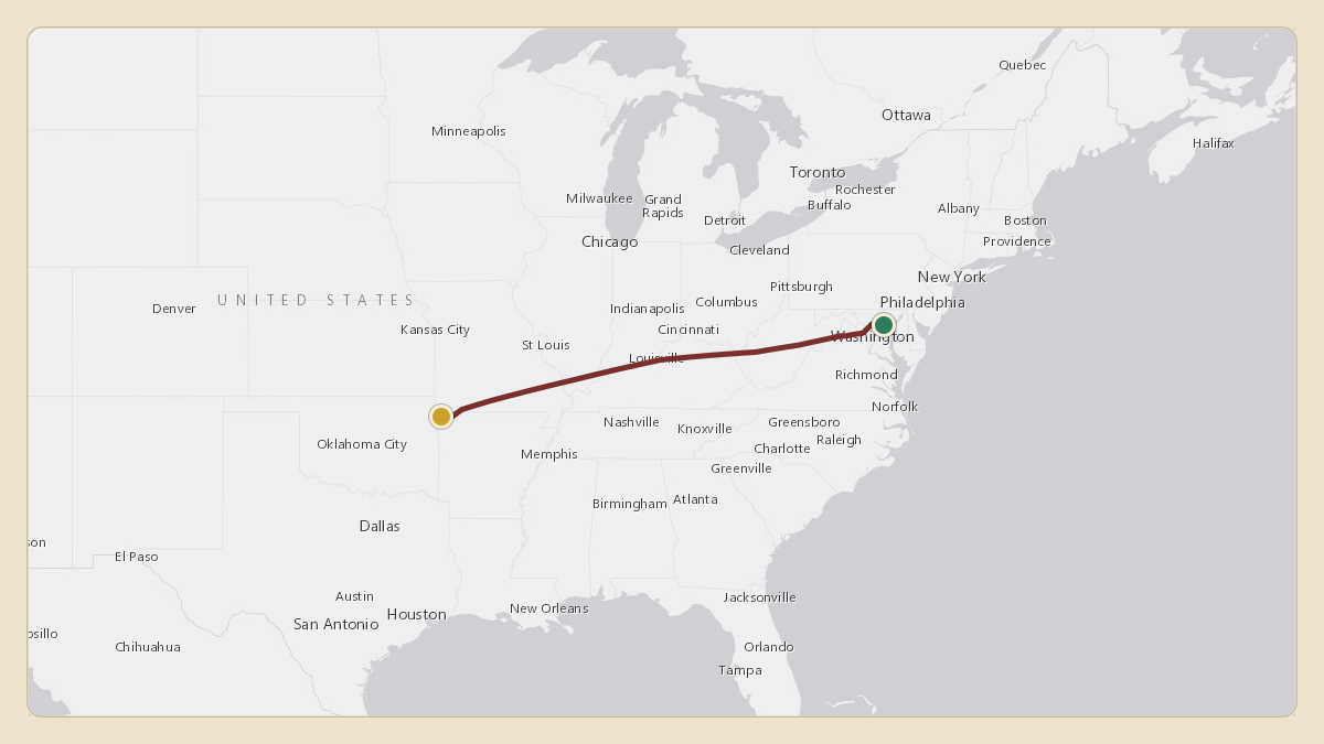 Flight path for Northrop Grumman's N804X from KBWI — Baltimore/Washington International Thurgood Marshall Airport to KXNA — Northwest Arkansas National Airport