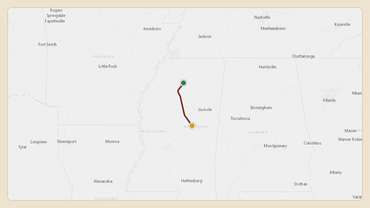Flight path for Pete Golding's N1UM from KUOX — University Oxford Airport to KMPE — Philadelphia Municipal Airport