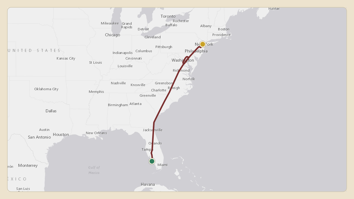 Flight path for American Express's N652GB from KAPF — Naples Municipal Airport to KEWR — Newark Liberty International Airport