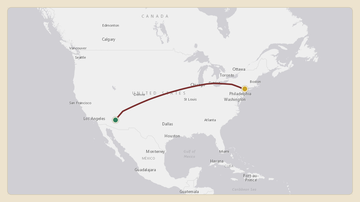 Flight path for Arizona Cardinals's N1AZ from KPHX — Phoenix Sky Harbor International Airport to KTEB — Teterboro Airport
